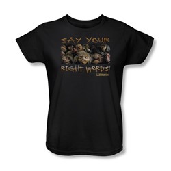 The Labyrinth - Say Your Right Words Womens T-Shirt In Black