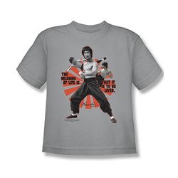Bruce Lee - Meaning Of Life Big Boys T-Shirt In Silver