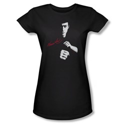 Bruce Lee - The Dragon Awaits Juniors T-Shirt In Black
