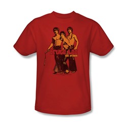 Bruce Lee - Nunchucks Adult T-Shirt In Red