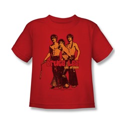 Bruce Lee - Nunchucks Little Boys T-Shirt In Red