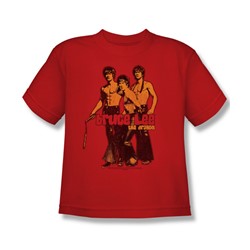 Bruce Lee - Nunchucks Big Boys T-Shirt In Red