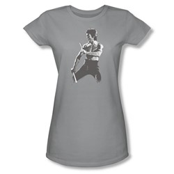 Bruce Lee - Chinese Characters Juniors T-Shirt In Silver