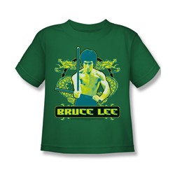 Bruce Lee - Double Dragons Little Boys T-Shirt In Kelly