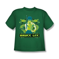Bruce Lee - Double Dragons Big Boys T-Shirt In Kelly