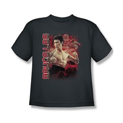 Bruce Lee - Fury Big Boys T-Shirt In Charcoal
