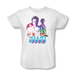 Nbc - Crockett And Tubbs Womens T-Shirt In White