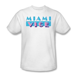 Nbc - Miami Vice Logo Adult T-Shirt In White