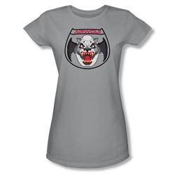 Nbc - Airwolf Patch Juniors T-Shirt In Silver