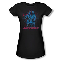 Nbc - Airwolf Graphic Juniors T-Shirt In Black