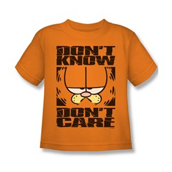 Garfield - Don't Know, Don't Care Little Boys T-Shirt In Orange