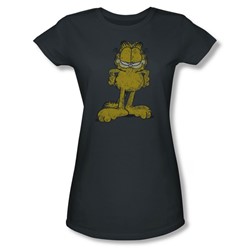 Garfield - Big Ol' Cat Juniors T-Shirt In Charcoal