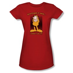 Garfield - I Didn't Do It Juniors T-Shirt In Red