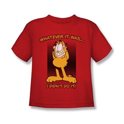 Garfield - I Didn't Do It Little Boys T-Shirt In Red