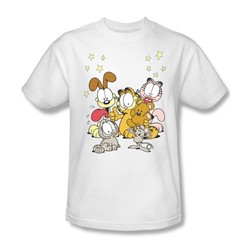 Garfield - Friends Are Best Adult T-Shirt In White