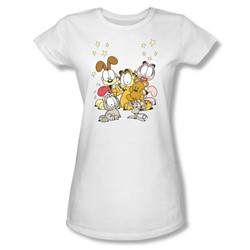 Garfield - Friends Are Best Juniors T-Shirt In White
