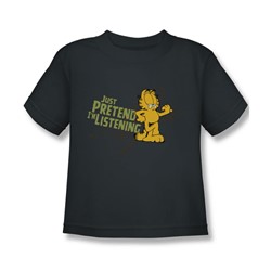 Garfield - Just Pretend I'M Listening Little Boys T-Shirt In Charcoal