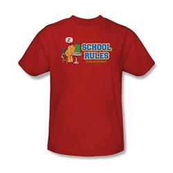 Garfield - School Rules Adult T-Shirt In Red