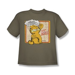 Garfield - Undertall Big Boys T-Shirt In Safari Green