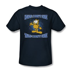Garfield - Heads Or Tails Adult T-Shirt In Navy