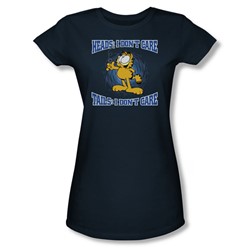 Garfield - Heads Or Tails Juniors T-Shirt In Navy
