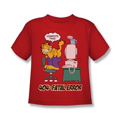 Garfield - Compute This! Little Boys T-Shirt In Red