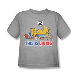 Garfield - This Is Living Little Boys T-Shirt In Heather