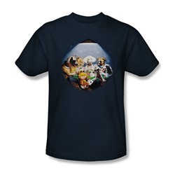 Garfield - Playing With The Big Dogs Adult T-Shirt In Navy