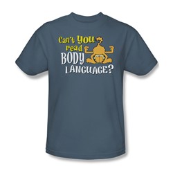 Garfield - Body Language Adult T-Shirt In Slate