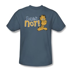Garfield - I Think Not Adult T-Shirt In Slate