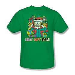 Garfield - Best Gift Ever Adult T-Shirt In Kelly Green