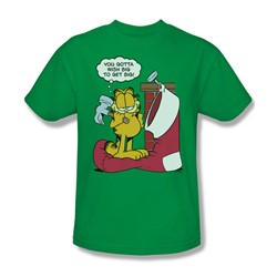 Garfield - Wish Big Adult T-Shirt In Kelly Green