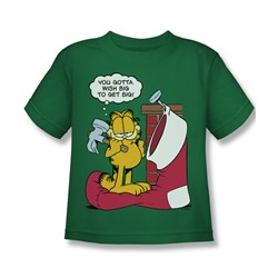 Garfield - Wish Big Little Boys T-Shirt In Kelly Green