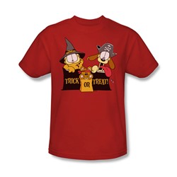 Garfield - Trick Or Treat Adult T-Shirt In Red