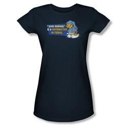 Garfield - Contradiction In Terms Juniors T-Shirt In Navy