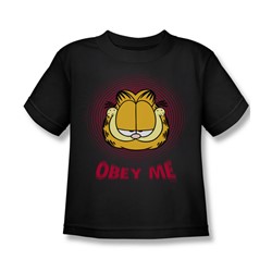 Garfield - Obey Me Little Boys T-Shirt In Black