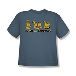 Garfield - Hello And Goodbye Big Boys T-Shirt In Slate