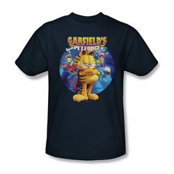 Garfield - Dvd Art Adult T-Shirt In Navy