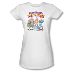 Garfield - Heroes Await Juniors T-Shirt In White