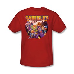Garfield - Pet Force Four Adult T-Shirt In Red
