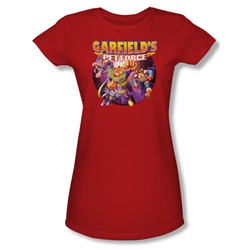 Garfield - Pet Force Four Juniors T-Shirt In Red