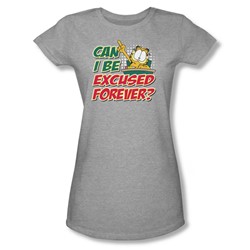 Garfield - Excused Forever Juniors T-Shirt In Heather