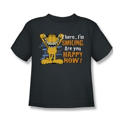 Garfield - Smiling Little Boys T-Shirt In Charcoal