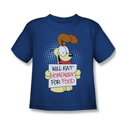 Garfield - Will Eat Homework Little Boys T-Shirt In Royal Blue