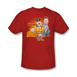 Garfield - Say Cheese Adult T-Shirt In Red