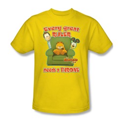 Garfield - Throne Adult T-Shirt In Yellow