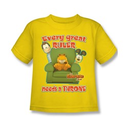 Garfield - Throne Little Boys T-Shirt In Yellow