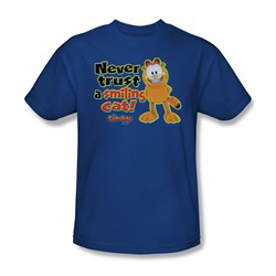 Garfield - Smiling Adult T-Shirt In Royal Blue