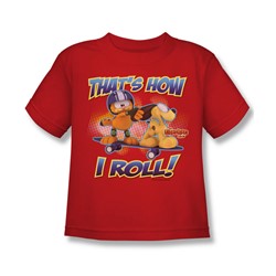 Garfield - How I Roll Little Boys T-Shirt In Red