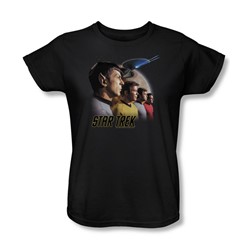 Star Trek - St / Forward To Adventure Womens T-Shirt In Black